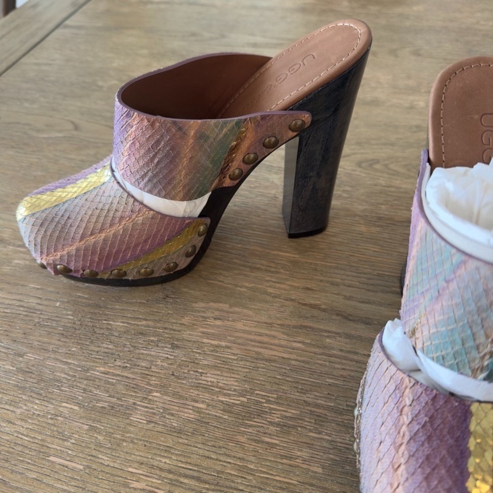 NWOB 🪩 UGG Premium Amadora Disco Platform Clog Mules-Made In Italy-Rare-Sz 7B - Picture 3 of 16